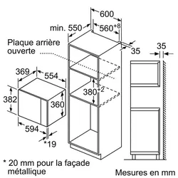 Bosch BEL554MS0 Einbau-Mikrowellengerät 38er Nische Edelstahl, Grill-Funktion
