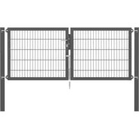 GAH Alberts Doppeltor Flexo Plus 250 cm x 100 cm Pfosten 80 cm x 80 cm Anthrazit