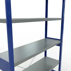 Schulte Lagertechnik Fachbodenregal Stahlblech 2500 x 1300 x 400 mm enzianblau/verzinkt