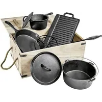 Childhome HI Dutch Oven Kochtopf Set, schwarz, 9-teilig