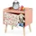 Relaxdays Nachtschrank mit Staufach 40 x 30 x 41 cm Pink/Rosa/Weiß