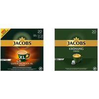 Jacobs Kaffeekapseln Guten Morgen XL Intense - 10er Pack (10 x 20 Getränke) & Kaffeekapseln Krönung Crema, 200 Nespresso kompatible Kapseln, 10er Pack, 10 x 20 Getränke, 1040 g