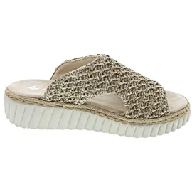 Rieker Extra Weit Pantolette beige, Größe 37