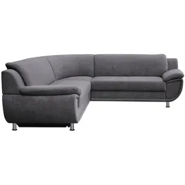 TRENDMANUFAKTUR Ecksofa »Rondo wahlweise mit Schlaffunktion, 267x247 cm (BxT), breite Armlehnen«, L-Form, wahlweise mit Federkern bestellbar, Füße chromfarben