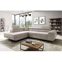 Easy4You Ecksofa Creme AVATAR Kord L-Form – 277x73x203 cm - Schlafsofa mit Bettkasten und Schlaffunktion - Eckcouch mit Stauraum – Links – St... - Creme