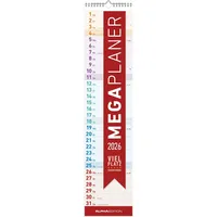 Simplex Megaplaner 2026 - Streifen-Kalender 15x64 cm - mit