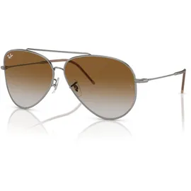 Ray-Ban rbr0101s AVIATOR reverse Unisex-Sonnenbrille Vollrand Pilot Metall-Gestell, grau