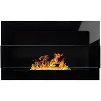 Selsey Astralis - Wandkamin / Bioethanol-kamin Mit Sicherheitsglas, Rechteckig, 65 X 40 Cm (schwarz Hochglanz)