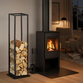 Relaxdays Kaminholzregal Metall 35 x 35 x 121 cm Schwarz