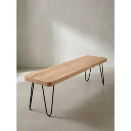 KADIMA DESIGN Sitzbank Balu Massivholz Beige 160 x 40 x 45 cm