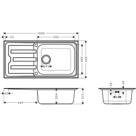 Hansgrohe S44 Küchenspüle, 43367800,