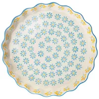Tranquillo Quiche Form Floral, blau 22cm