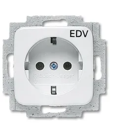 Busch-Jaeger 20 EUC/DV-214 SCHUKO® Steckdosen-Einsatz mit Aufdruck "EDV"