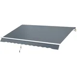 Outsunny Markisenbespannung Markisenstoff mit Volant Wasserabweisend Ersatzstoff für 4 x 3 m Markisen Markisentuch Markisestoff Sonnenschutz für Garten Balkon Hof Grau   Aosom