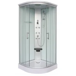 Komplettdusche SANOTECHNIK "Komplettduschkabine RUMBA", weiß (chrom), B:90cm H:215cm T:90cm, Duschkabinen, Höhe: 215cm