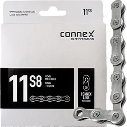 Connex Kette 11s8 11-fach. 118 Glieder Kettenschloss. 1/2x11/128. silber EINHEITSFARBE No Size