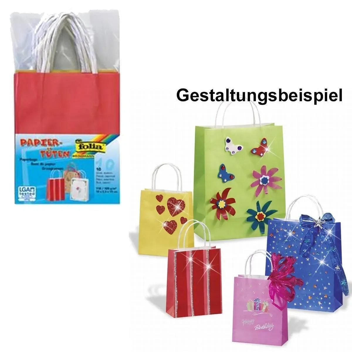 folia Papiertüten, Kraftpapier, zum Selbstgestalten 10er Set