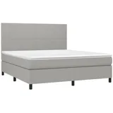 vidaXL Boxspringbett mit Matratze Hellgrau 160x200 cm Stoff