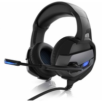 CSL Gaming Headset, USB, Mikrofon, LED Beleuchtung, Kopfhörer für Windows, Mac, PS3, PS4, PS4 Pro, PS5 (Kabelgebunden), Gaming Headset, Schwarz