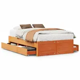 vidaXL Massivholzbett 120 x 190 cm Braun