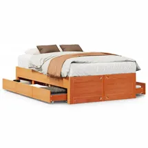 vidaXL Massivholzbett 120 x 190 cm Braun