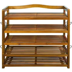 Schuhregal Akazienholz 95x26x82cm