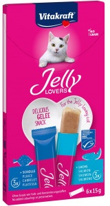 Vitakraft Jelly Lovers met zalm & schol kattensnack (6 x 15 g)  3 verpakkingen