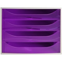 Exacompta 228619D Ecobox Schubladenbox mit 4 Schubladen - Violett