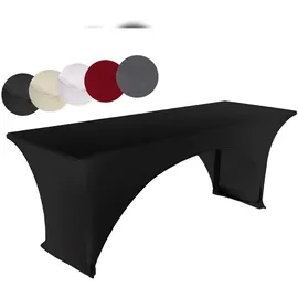 TexDeko Stretch Biertischhussen für Bierzeltgarnitur 220 x 70cm Festzeltgarnitur | verstärkte Beintaschen bügelfrei waschbar