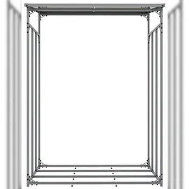 CLP Kaminholzunterstand Ruston Aluminium L mit Abdeckplane grau