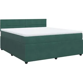 vidaXL Boxspringbett 180 x 200 cm Dunkelgrün