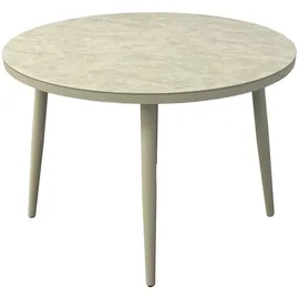 Greemotion Avola Gartentisch Ø 108 x 74 cm Beige/Grau
