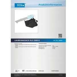 Güde Ersatzlaubsack GLS2500