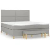 vidaXL Boxspringbett mit Matratze Hellgrau 180x200 cm Stoff1358339