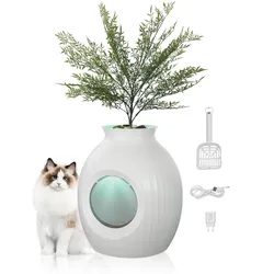 VEVOR Katzentoilette Katzenklo Katzen WC ABS versteckt mit künstlicher Pflanze