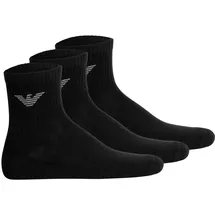 Emporio Armani SPORTY SPONGE Sneakersocken 3er Pack Schwarz 39-41