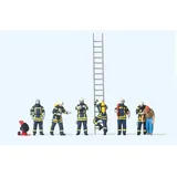 Preiser Figuren-Set Feuerwehrleute in moderner Blauer Einsatzkleidung 10765 H0