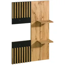 Feldmann-Wohnen Wandregal 74 x 107 x 16 cm Wotan Eiche Schwarz