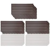euroharry WPC-Fliesen 22-St. 4m2 Terrassenplatten, 30x60 cm WPC-Fliesen Klickfliese braun