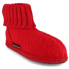 HAFLINGER Hüttenschuh Karl Filzpantoffel mit Kragen Hausschuh rot 42 - 42