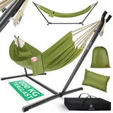 Kesser KESSER® Hängematte LAKE mit Gestell Doppelhängematte für 2 Personen-Stabiler Rahmen 200kg Belastbarkeit Indoor & Outdoor XXL Hängesessel Doppel Mehrpersonen Garten Pool Balkon Terrasse