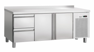 Bartscher Kühltisch S2T2-150 MA, Höhenverstellbarer Kühltisch mit jeweils 2 gekühlten Schubladen und Schränken, 1 Stück
