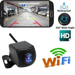 Drahtlose Rückfahrkamera HD WIFI Rückfahrkamera für Auto, Fahrzeuge, WiFi Rückfahrkamera mit Nacht schwarz