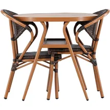 venture home Abrantes Gartentisch 80 x 80 x 0 cm Braun