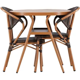 venture home Abrantes Gartentisch 80 x 80 x 0 cm Braun