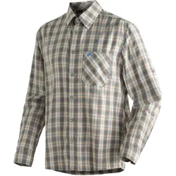 Funktionshemd MAIER SPORTS "Claas", Herren, Gr. 62, Normalgrößen, braun, 85% Polyester, 15% Viscose, Langarm, Hemden, Herren Hemd, langarm Karohemd für Outdoor und Freizeit