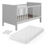 VitaliSpa Babybett Ajaton Weiß 144,4 x 83 cm mit Matratze