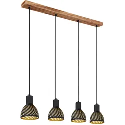 GLOBO LIGHTING Hängeleuchte "LENNA", braun (holzoptik), Lampen, goldfarben