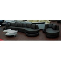 JVmoebel Sofa Designersofa Ecksofa Wohnlandschaft Rundsofa Ledersofa Couch Sofa, Made in Europa schwarz