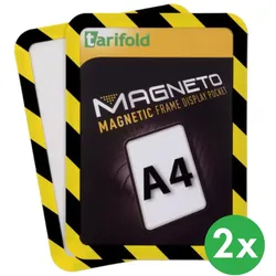 Magnetische Tasche A4, 2 Stk., gelb-schwarz